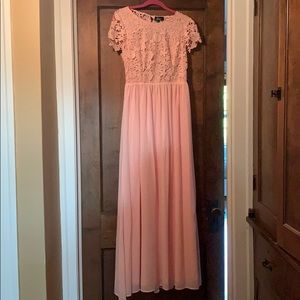 Blush pink maxi dress